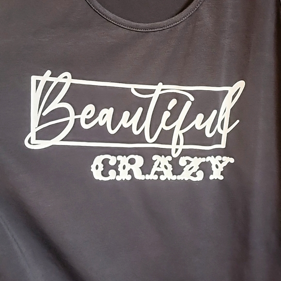 Black Tank Top Beautiful Crazy - Picture 1 of 4